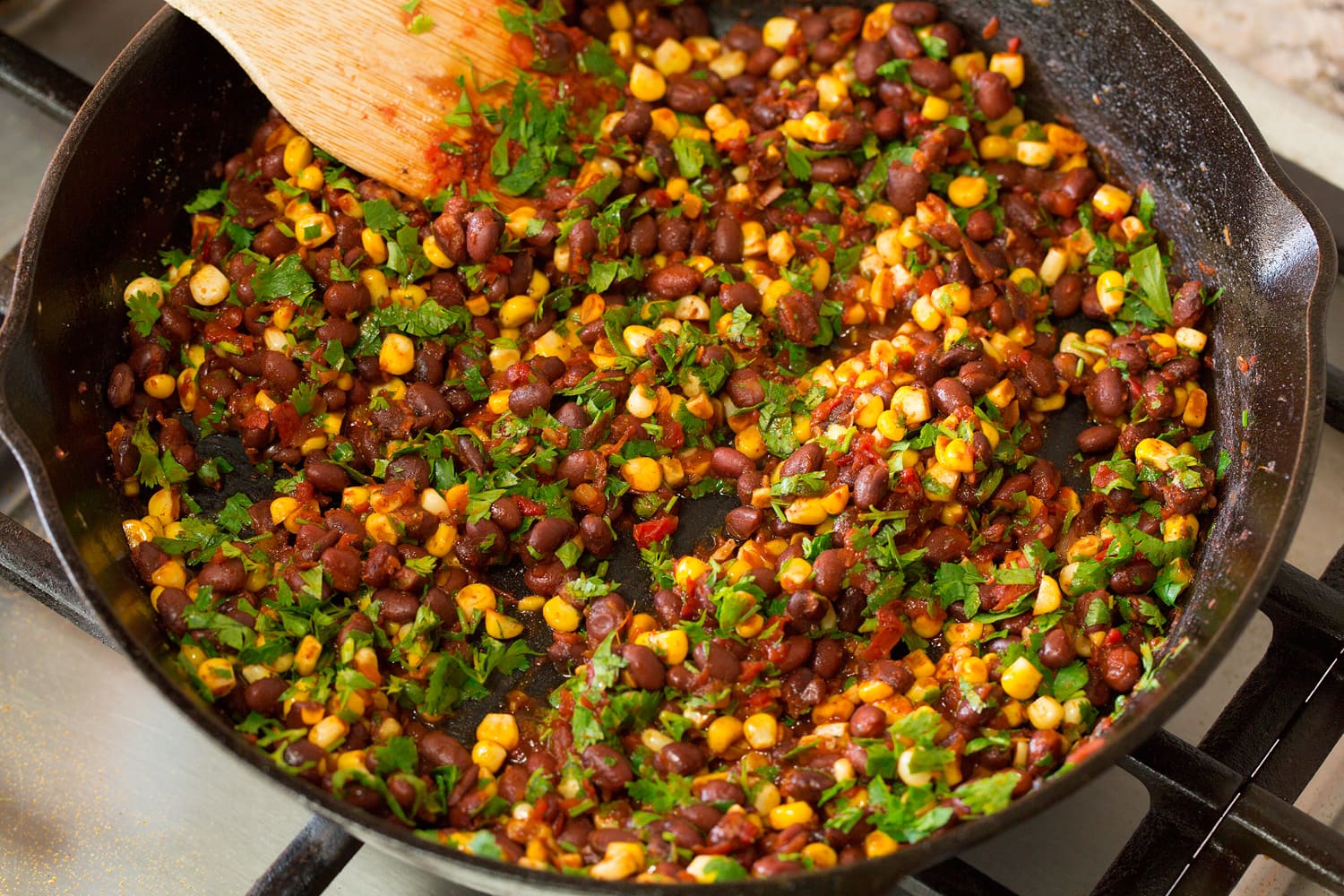 Mixed taco salad mixture.