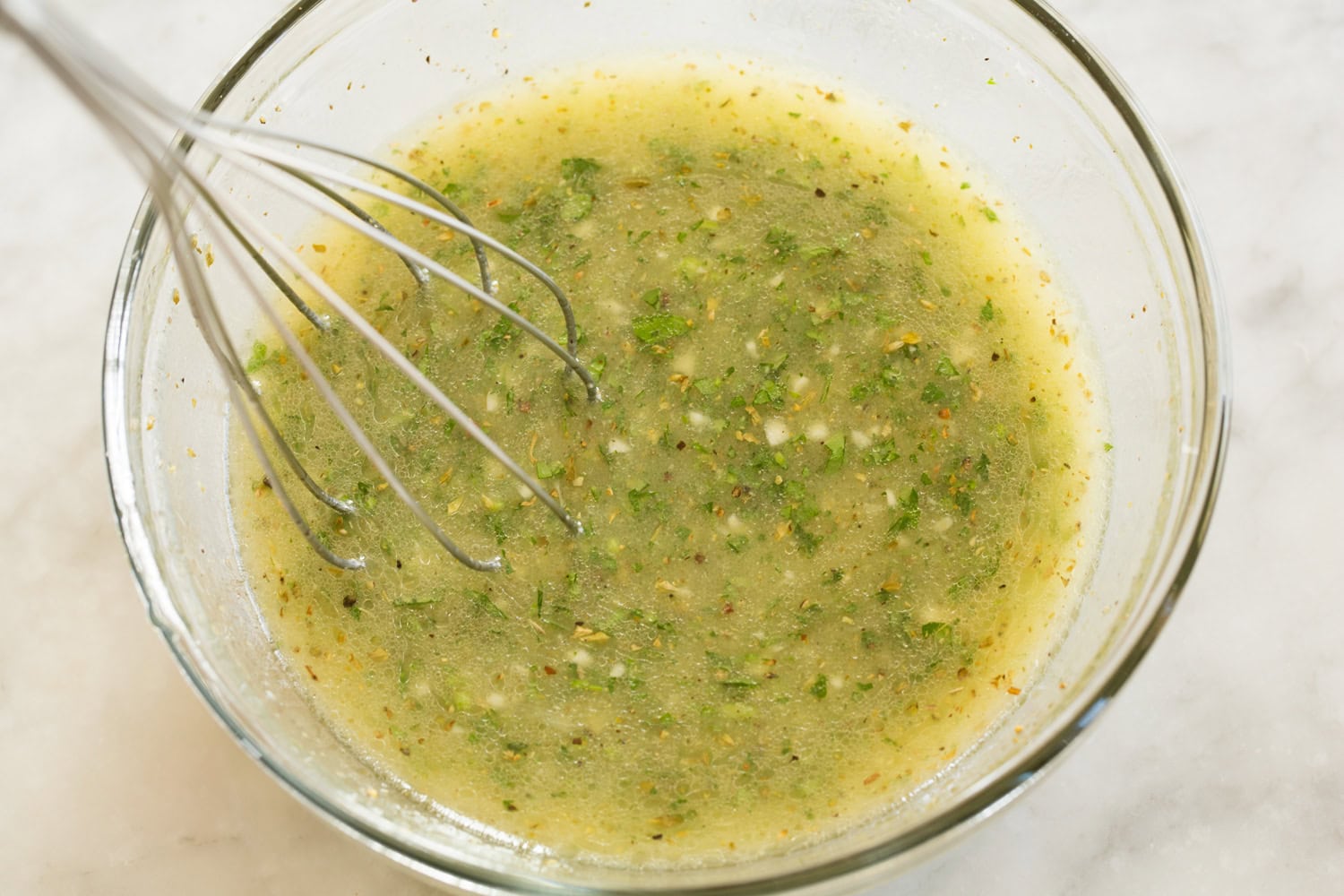 Chicken marinade after mixing ingredients.